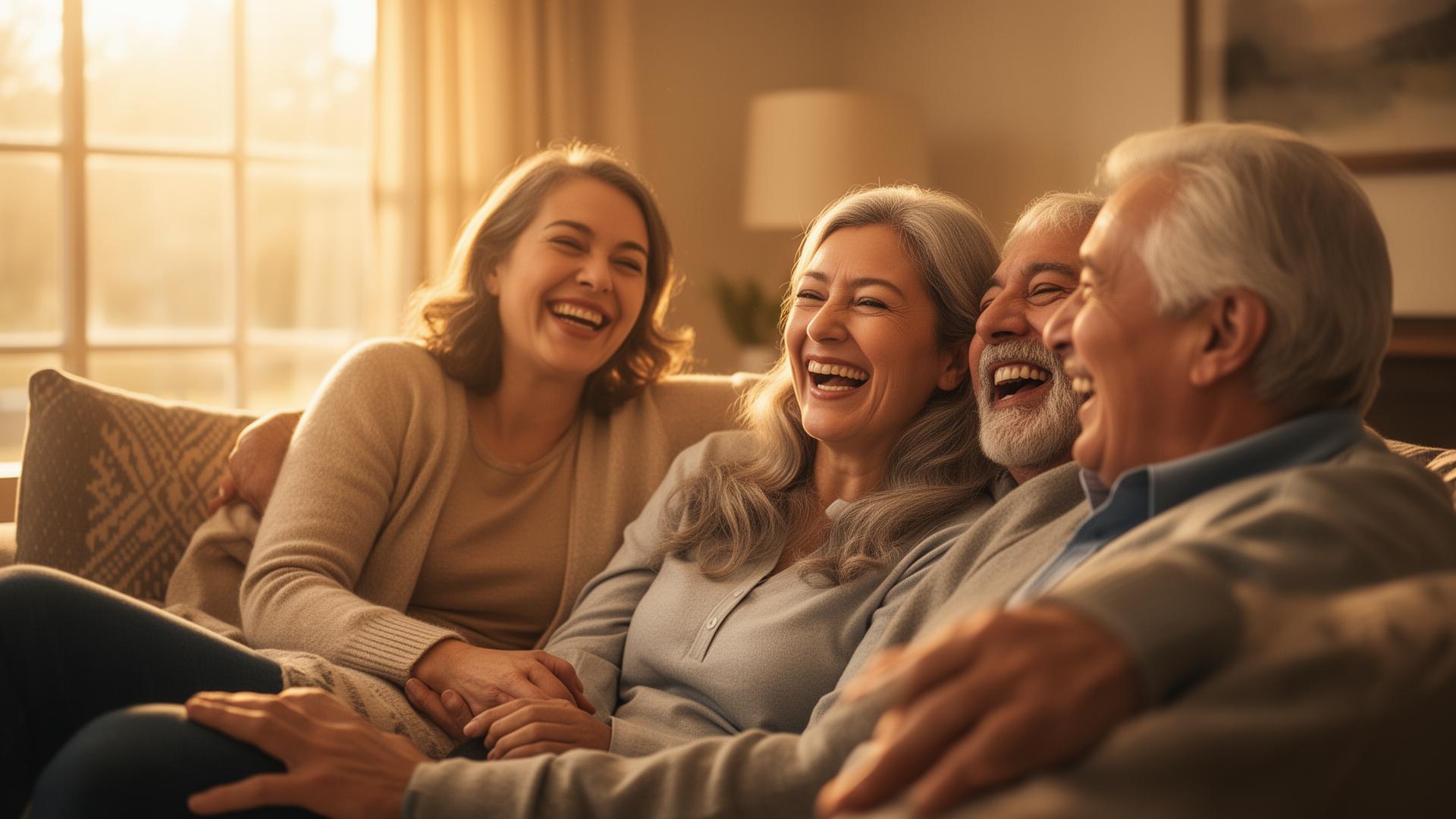 A happy family sharing a warm moment together at home